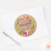 Waterverf Floral Hartelijk dank Ronde Sticker (Envelop)