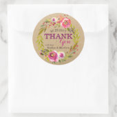 Waterverf Floral Hartelijk dank Ronde Sticker (Tas)