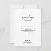 Waterverf Floral Hartelijk dank Visitekaartje Bedankkaart (Achterkant)