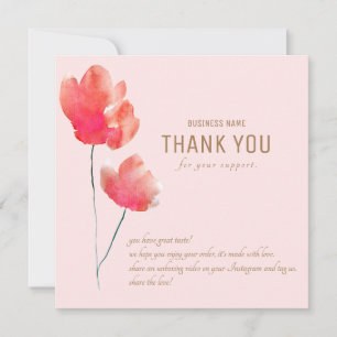Waterverf Floral Hartelijk dank Visitekaartje Bedankkaart
