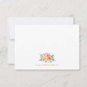 Waterverf Floral Hartelijk dank voor Roze en Gold  Bedankkaart (Achterkant)