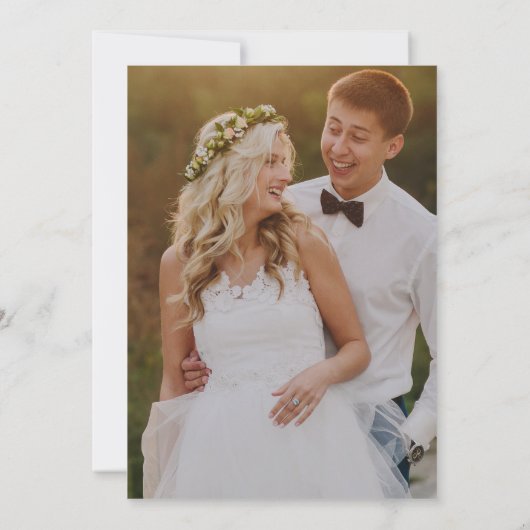 Waterverf Floral Hartelijk dank voor uw bruiloft Bedankkaart (Achterkant)