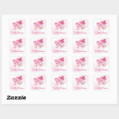 Waterverf Floral Heart en Valentijnsdag Gifts Vierkante Sticker (Vel)