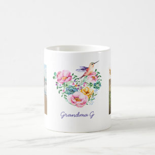 Waterverf Floral Heart Hummingbird Foto Gift Koffiemok