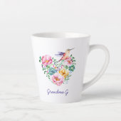 Waterverf Floral Heart Hummingbird Grandma Gift Latte Mok (Rechts)