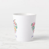 Waterverf Floral Heart Hummingbird Grandma Gift Latte Mok (Voorkant)