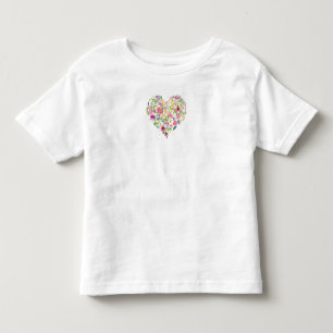 Waterverf Floral Heart Roze haar Kind van de zoete Kinder Shirts