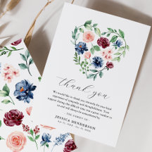 Waterverf Floral Heart Sympathie begrafenis Memori