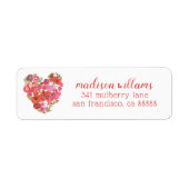 Waterverf Floral Heart | Valentijn Chic II Etiket (Voorkant)