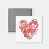 Waterverf Floral Heart | Valentijn Chic II Magneet (Voorkant / Achterkant)
