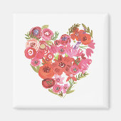 Waterverf Floral Heart | Valentijn Chic II Magneet (Voorkant)