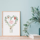 Waterverf Floral Heart Valentijn Poster