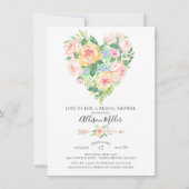 Waterverf Floral Heart Vrijgezellenfeest Kaart (Voorkant)