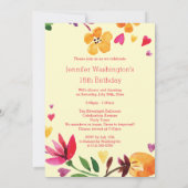 Waterverf Floral Heart Wreath 18th Birthday Foto Kaart (Achterkant)