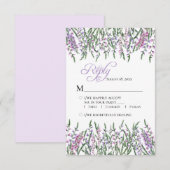 Waterverf Floral Heather Wedding RSVP (Voorkant / Achterkant)
