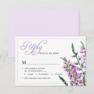 Waterverf Floral Heather Wedding RSVP