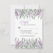 Waterverf Floral Heather Wedding RSVP Kaartje (Voorkant)