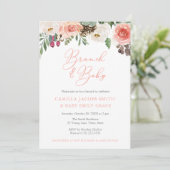 Waterverf Floral Herfst Brunch Baby shower Kaart (Staand voorkant)