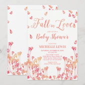 Waterverf Floral Herfst Girl Baby shower Kaart (Voorkant / Achterkant)