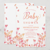 Waterverf Floral Herfst Girl Baby shower Kaart (Voorkant / Achterkant)
