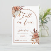 Waterverf Floral Herfst in Love Vrijgezellenfeest Kaart (Staand voorkant)