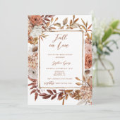 Waterverf Floral Herfst in Love Vrijgezellenfeest Kaart (Staand voorkant)
