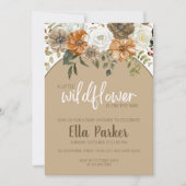 Waterverf Floral Herfst Wildflower Baby shower Kaart (Voorkant)