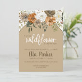 Waterverf Floral Herfst Wildflower Baby shower Kaart (Staand voorkant)
