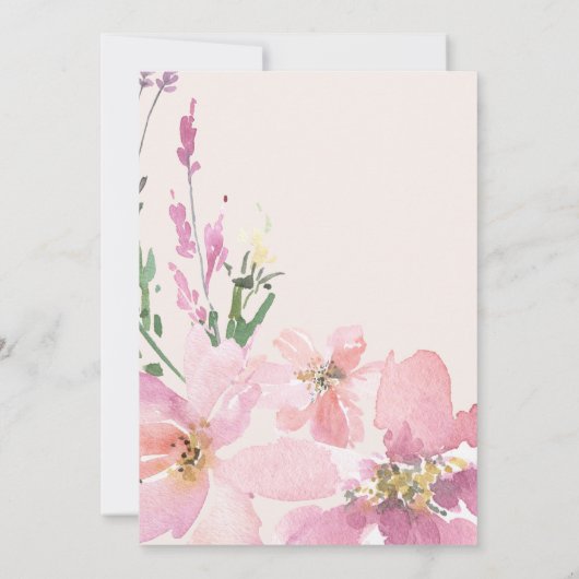 Waterverf Floral Het is een meisje Baby shower Kaart (Achterkant)