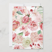 Waterverf Floral Hexagon Bridal Brunch Shower Kaart (Achterkant)