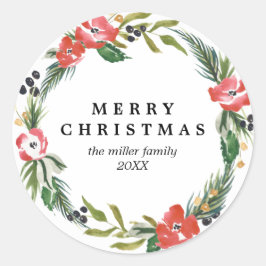 Waterverf Floral Holiday sticker