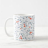 Waterverf Floral Holly Berries Blue Xmas Koffiemok (Links)