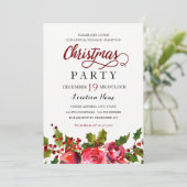 Waterverf Floral Holly Wreate Kerstparty Kaart (Staand voorkant)