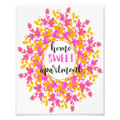 Waterverf Floral Home Sweet Acourt Wall Art Foto Afdruk (Voorkant)