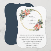  Waterverf Floral Hoop Lijst Bruiloft Kaart (Voorkant / Achterkant)