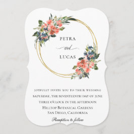  Waterverf Floral Hoop Lijst Bruiloft Kaart