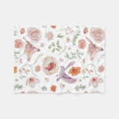  Waterverf Floral Hummingbird Patroon Fleece Deken (Voorkant (Horizontaal))