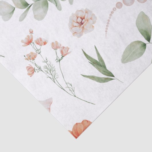  Waterverf Floral Hummingbird Patroon Tissuepapier (Detail)