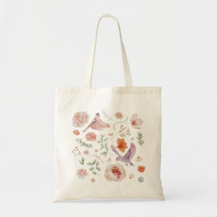  Waterverf Floral Hummingbird Patroon Tote Bag