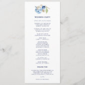 Waterverf Floral Hydrangea Anchor Beach Wedding Programmakaart (Achterkant)