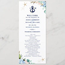 Waterverf Floral Hydrangea Anchor Beach Wedding