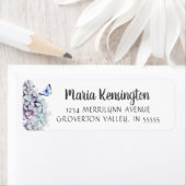 Waterverf Floral Hydrangea Handgeschreven Manuscri Etiket (Insitu)