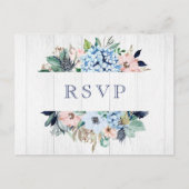 Waterverf Floral Hydrangea Meal Choice RSVP Briefkaart (Voorkant)