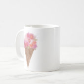 Waterverf Floral Ice Cream Cone met naam Koffiemok (Voorkant links)