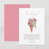 Waterverf Floral Ice Cream Vrijgezellenfeest Bedankkaart (Voorkant / Achterkant)