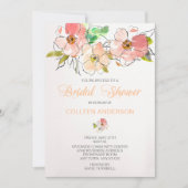 Waterverf Floral Impression Vrijgezellenfeest Invi Kaart (Voorkant)