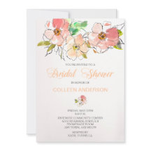 Waterverf Floral Impression Vrijgezellenfeest Invi