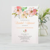 Waterverf Floral Impression Vrijgezellenfeest Invi Kaart (Staand voorkant)