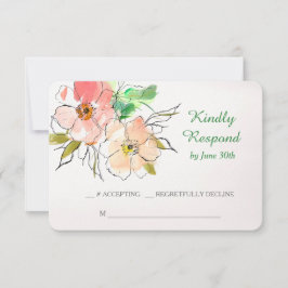 Waterverf Floral Impression Wedding RSVP