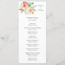Waterverf Floral Impressions Trouwprogramma Programmakaart